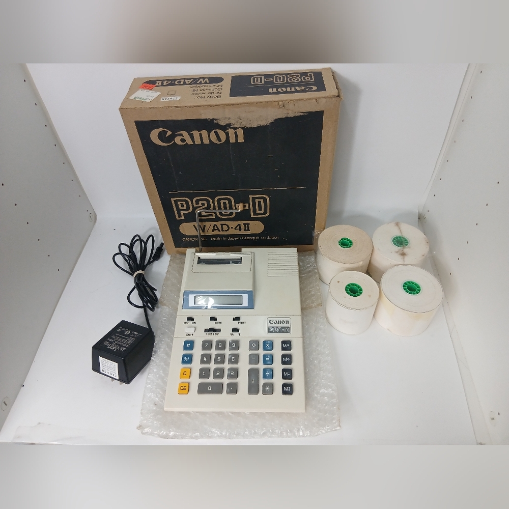 Canon P20-D Electronic Calculator With Extra Rolls Of Paper